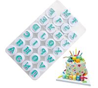 26 PCS Alphabet Cookie Cutters & Letter Stamps with Box- Uppercase, Lowercase, and Numbers Set for Cake, Fondant, Icing, Biscuit, DIY Baking & Party Decorations