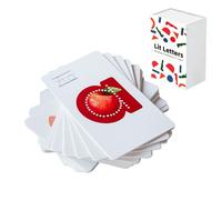 26 Pcs Alphabet Flash Cards, Embedded Pictograph Mnemonic Alphabet Flash Cards, Double-Sided Educational Card, Alphabet Learning & Letter Recognition for Toddler