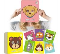 26 PCS Alphabet Flash Cards,Toddlers 2-4 Years,Jumbo A-Z Animal Masks, Giant Colorful ABC Learning Cards for Preschool & Homeschool Educational Games