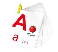 26 Pcs Alphabet Flash Cards - Uppercase & Lowercase Letter Recognition Cards for Toddlers Ages 2+, with Ring for Preschool Learning & Travel