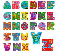 26 PCS Alphabet Posters, Letters Cutout Bulletin Board Set School Decoration Supplies Letter Teaching Tool for Toddler Kid Family Classroom, 12” x 11.5”