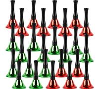 26 Pcs Christmas Hand Bell Music Red and Green Dinner Handbell Xmas Handheld Call Bell for Christmas Dinner Calling Decor Party Favors