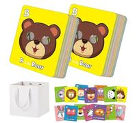 26 PCS Colorful Alphabet Mask Cards,Giant Letter ABC Animal Faces Flash Learning Flashcards, Recognition Game, Interactive Education Games(2pcs)