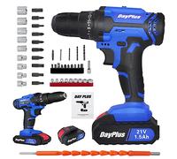 26 PCS Cordless Drill Driver Electric Screwdriver Set, Portable Drill Driver w/2 Variable Speed for DIY Drilling Walls, 25+1 Torque Power Drills, w/LED Work Light Kitbox, 1500mAh Battery Combi Driver