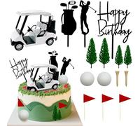 26 PCS Dinosaur Cake Toppers With Eggs Leaves Trees Cake Decorations For Birthday Party,Dinosaur Themed Wild Animals Party Cake Decorations (Golf 1)