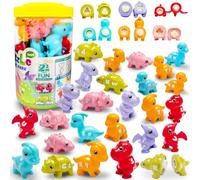 26 Pcs Double-Sided ABC Dinosaur Alphabet Matching Letters Game, Learning Toys for 3 4 5 6 Year Olds, Matching Letter Educational Montessori Toys, Gifts for 3 4 5 Year Old Girls Boys