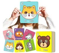 26 PCS Giant Colorful Alphabet ABC Flash Cards with Animal Masks - Learning Letters & Cognitive Toys