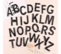 26 Pcs Glitter Rhinestone Alphabet Letter Stickers Self Adhesive ABC A-Z Words Stickers for DIY Craft Supplies (Black)