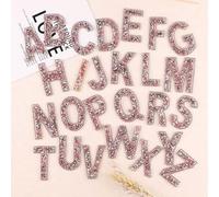 26 Pcs Glitter Rhinestone Alphabet Letter Stickers Self Adhesive ABC A-Z Words Stickers for DIY Craft Supplies (Pink)