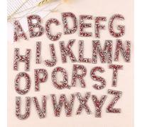 26 Pcs Glitter Rhinestone Alphabet Letter Stickers Self Adhesive ABC A-Z Words Stickers for DIY Craft Supplies (Red)