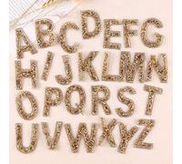 26 Pcs Glitter Rhinestone Alphabet Letter Stickers Self Adhesive ABC A-Z Words Stickers for DIY Craft Supplies (Gold)