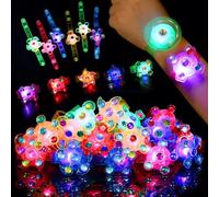 26 Pcs Glow Fidget Spinner Bracelets Toy Bulk, LED Light Up Wristbands with Adjustable Strap, Glow in The Dark Party Favors for Kids 4-12, Treasure Box Watch Toys Goodie Bags Basket Stuffers Birthday