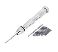 26 PCS Hand Drill Bits Set, 0.3mm to 3.6mm Silver Pin Vise Micro Twist Drills Manual Mini Jewelry Drilling Bits for Resin Clay Craft DIY Jewelry