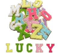 26 Pcs Iron on Letter Patches Self Adhesive Letters Patches, A-Z Embroidered Alphabet No Sew Iron On Patches for Jackets, Clothing, Bags DIY Customization（Mixed Colors）