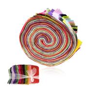 26 PCS Jelly Rolls Fabric for Quilting, 2.5 x 40 Inch Quilting Fabric Coarse Hemp Pre-Cut Sewing Fabrics Squares 26 Colors Fabrics Scraps for DIY Sewing Crafting Patchwork