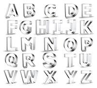 26 Pcs Large 2,6" Alphabet Letter Cookie Cutters Shapes Stainless Steel - Metal Fondant Letter Cutters for Festivals Daily Use - Shape DIY Biscuit Form Fondant Biscuit, Cake, Fruit, Vegetable