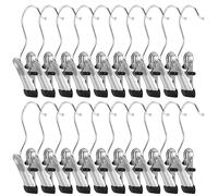 26 Pcs Laundry Hooks, Portable Stainless Steel Clothes Pegs Extra Strong, Single 360° Rotatable No-slip Metal Coat Hangers with Clips, Boots Hangers for Home Travel Towels Socks Clothes Hanger Clips