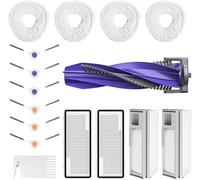 26 PCS Robot Vacuum Accessories Set Replacement For Narwal Freo X Ultra,1 Tangle-Free Silent Roller Brush,2 HEPA Dustbin Filters,6 Disposable Dust Bags,12 Mop Pads,4 Side Brushes,1 Cleaning Brush