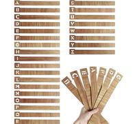 26 Pcs Vinyl Record Dividers, Alphabetical A-Z Wooden Record Dividers, Horizontal and Vertical Record Holder Organizer Guides for Album CD DVD Media Book Shelf Storage