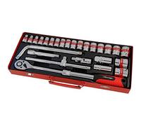 26Pc 1/2" dr Socket Set, Metal Case, Extendable Ratchet (Genuine Neilsen CT1339)