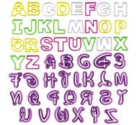 26 Piece Alphabet Cookie Molds, Comes with 26 Pieces Purple Letter Molds, Plastic Baking Tools, Cake Decorating Molds, Fondant Molds, Cookie Cutting Molds