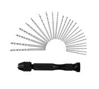 26-Piece Precision Pin Vise Hand Drill Set, Mini Hand Drill with Multiple Bits for Crafts, Models, and Jewelry Making