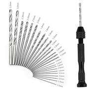 26-Piece Precision Pin Vise Hand Drill Set with Twist Drill Bits - Ideal for Craft Carving DIY, Woodworking, & Model Making(0.5-3mm Drilling Bits)