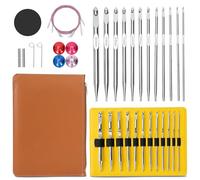 26 Piece Tunisian Crochet Hooks Set with Cable, Ergonomic Crochet Hooks, Crochet Set for Beginners, Nickel-Plated Aluminum Crochet Hooks, for Beginners, with Storage Bag, 3mm-10mm