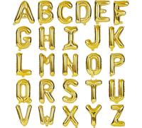 26 Pieces 16 Inch Gold Letters A-Z Balloons, Mylar Foil Alphabets DIY Custom Personalized Phrase Banner for Birthday Anniversary Baby Shower Party Supplies Decoration
