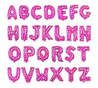 26 Pieces 16 Inch Pink Letters A-Z Balloons, Mylar Foil Alphabets DIY Custom Personalized Phrase Banner for Birthday Anniversary Baby Shower Party Supplies Decoration