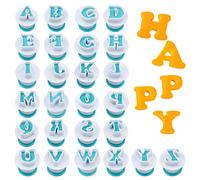 26 Pieces Alphabet Cookie Cutter Icing Letter Cutters Fondant Cake Decorating Cutter Biscuits Embosser Baking Mold for Wedding Birthday Christmas Baby Shower Party Cake Decoration