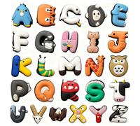 26 Pieces Animal Alphabet Shoe Charms - Cute Letter Shoe Decoration for Crocs & Garden Shoes