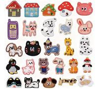 26 Pieces Children's Iron-On Patches for Iron-On Iron, Embroidered Animals and Homes, Decorative Patches for DIY Repair Jeans Trousers T-Shirts Hats Jackets