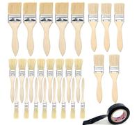 26 Pieces Paint Brushes, Paintbrush Set with12/25/38/50 mm Width, Painting Brush with Wooden Handle, Professiona Paint Brush Set for Paints, Varnish, Adhesives, DIY, Home,Paint Brushes Decorating