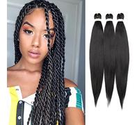 26" Pre Stretched Braiding Hair Professional Hot Water Setting Synthetic Fiber Crochet Braids Braiding Hair Extensions Twist Braid 3 Bundles/Lot Dark Brown