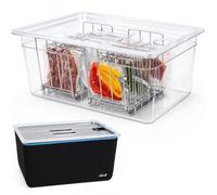 26 Quart Sous Vide Container with Lid, Include Sous Vide Rack and Sleeve, Fit for Anova and Most Sous Vide Machines Cookers, Sousvide Accessories Kit