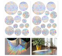 26 Round Pieces Prism Window Stickers, Sun Catcher Stickers, Bird Protection Stickers for Windows, Rainbow Window Film, Electrostatic Adsorption, Reusable