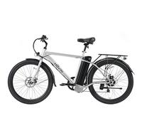 26" Silver Electric Bike for Adults 250W Rear Motor 36V12.5Ah Battery Hybrid E Bike with 7-Speed, LED Display, Disc Brakes, Pedal Assist Electric Bicycle - UK Legal - EB017S26S