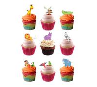 26 Stand Up Cute Jungle Zoo Safari Animals Premium Edible Wafer Paper Cake Toppers Decorations