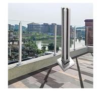 26" to 45" High Glass Balcony Railing Kit Heavy Duty Stainless Steel Pool Fence Spigot Balustrade Clamp for Deck Poolside & Garden Silver Finish