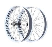26" X4.0 Fat Bike Wheel Set 36H Snow Bike Wheelset 150mm / 197mm Hubs Disc Bicycle Rim Set Front And Rear Wheel(White)