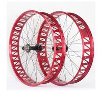 26" X4.0 Fat Bike Wheel Set 36H Snow Bike Wheelset 150mm / 197mm Hubs Disc Bicycle Rim Set Front And Rear Wheel(Red)