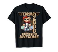 26 Year Old February 2000 Teddy Bear 26th Birthday Women T-Shirt