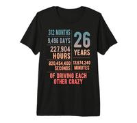 26 Years Married Funny 26th Wedding Anniversary Premium T-Shirt