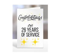 26 years of service card, for employee, colleague, boss, manager, supervisor, present, work anniversary, gifts for men, women, him, her, congratulations on 26th, A5-77_27