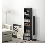 HOMCOM 260 CD/120 DVD Storage Unit, Blu-ray Media Storage Shelf with 9 Compartments and 6 Adjustable Shelves, CD Tower for Living Room, Bedroom, Office, Black