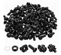 260 Pcs/130 Set Rack Mount Cage Nuts and Screws Kit, M6x20mm Server Rack Screws and Cage Nuts, Mount Server Cabinets Bolts and Washers for Audio Shelves Cabinets (Black)