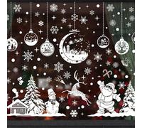 260 Pcs Reversible Winter Window Decals, White Snowflake Static Clings for Christmas, Frosted PVC Stickers for Glass Decor, Seasonal Snow-Themed Adhesive Designs, Festive Holiday Home Embellishments