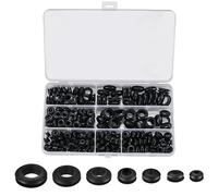 260 Pcs Rubber Grommets Assortment Kit, Rubber Grommet Electrical Conductor Gasket Ring Assortment Kit, Cable Holes Conductor Wiring Blanking Gasket Ring, for Protecting Wires, Plugs, Cables Holes