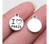 260 Pcs Tibet Silver I Love Paris 12X12MM B15118